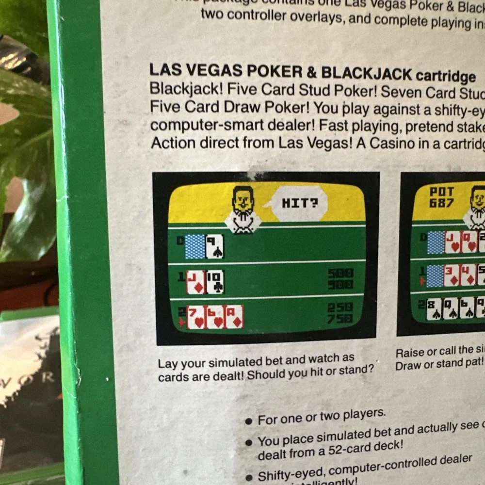 Las Vegas Poker & Blackjack Intellivision 1979 Complete Mattel Electronics CIB